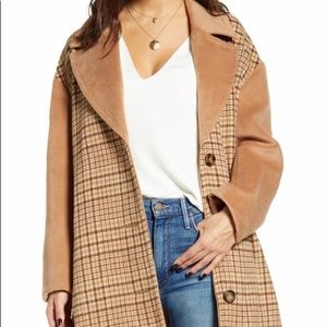 Mural Plaid Longline Coat